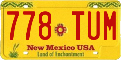 NM license plate 778TUM