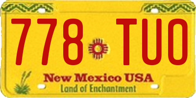 NM license plate 778TUO