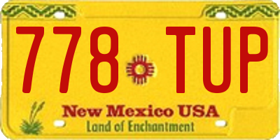 NM license plate 778TUP