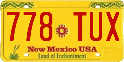NM license plate 778TUX
