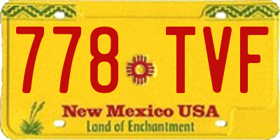 NM license plate 778TVF