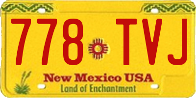 NM license plate 778TVJ