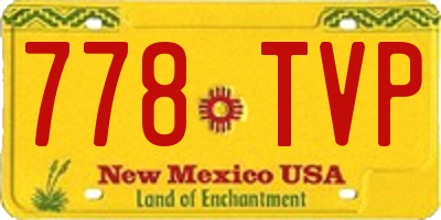 NM license plate 778TVP