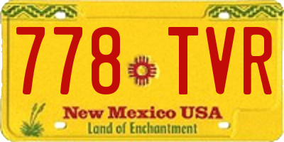 NM license plate 778TVR