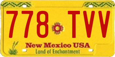 NM license plate 778TVV