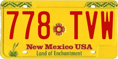 NM license plate 778TVW