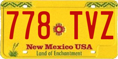 NM license plate 778TVZ