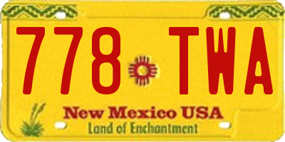 NM license plate 778TWA