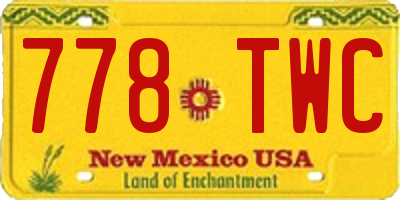 NM license plate 778TWC