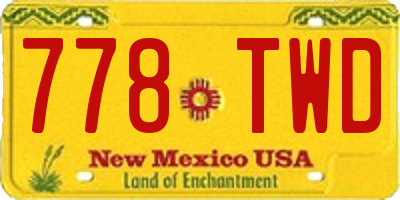 NM license plate 778TWD