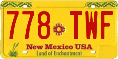 NM license plate 778TWF