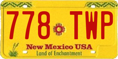NM license plate 778TWP