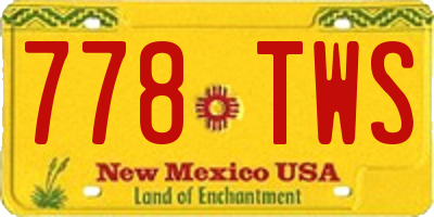 NM license plate 778TWS