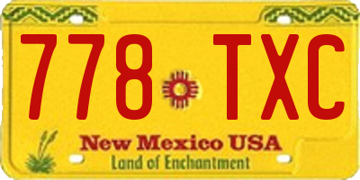 NM license plate 778TXC