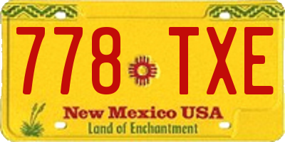 NM license plate 778TXE