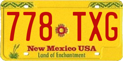 NM license plate 778TXG