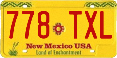 NM license plate 778TXL