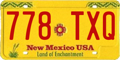 NM license plate 778TXQ