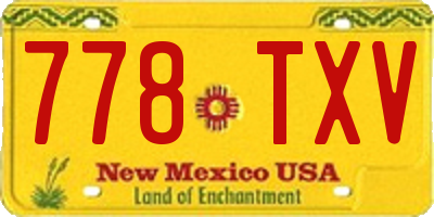 NM license plate 778TXV