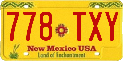 NM license plate 778TXY