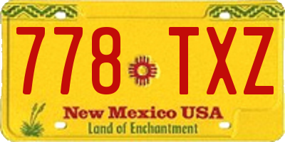 NM license plate 778TXZ