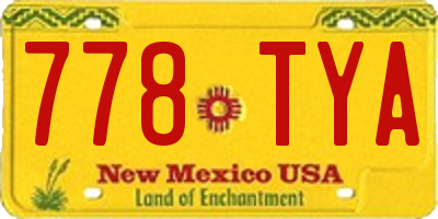 NM license plate 778TYA