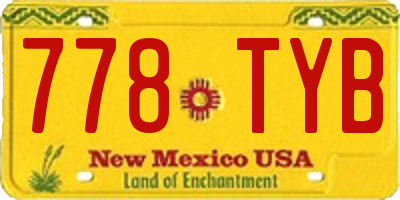 NM license plate 778TYB