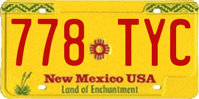 NM license plate 778TYC