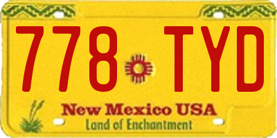 NM license plate 778TYD