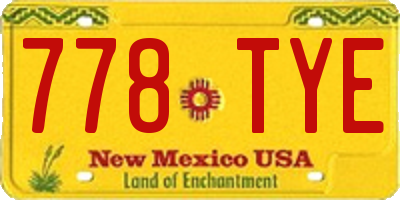 NM license plate 778TYE