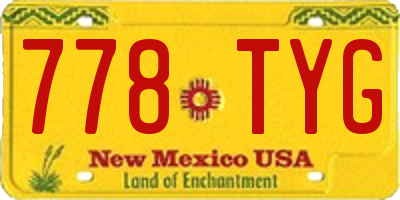 NM license plate 778TYG