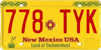 NM license plate 778TYK