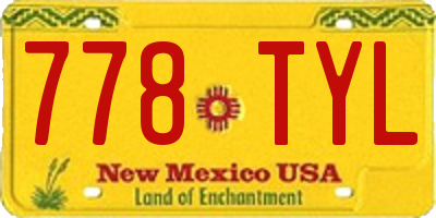 NM license plate 778TYL