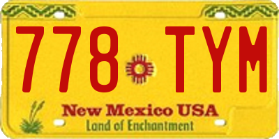 NM license plate 778TYM