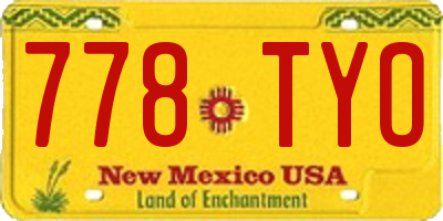 NM license plate 778TYO