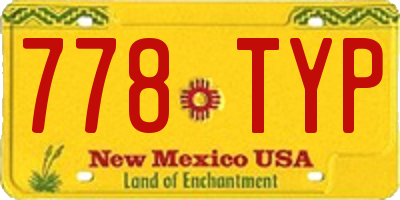 NM license plate 778TYP