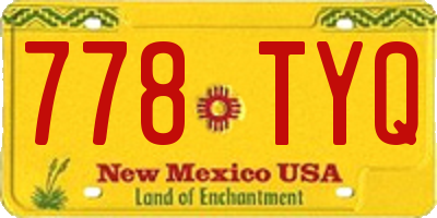 NM license plate 778TYQ