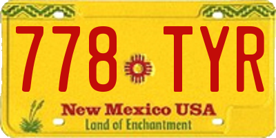 NM license plate 778TYR