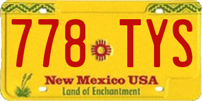 NM license plate 778TYS
