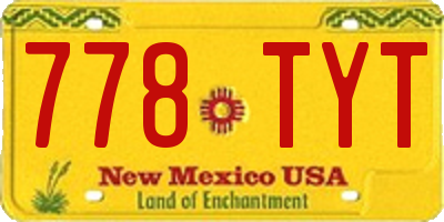 NM license plate 778TYT