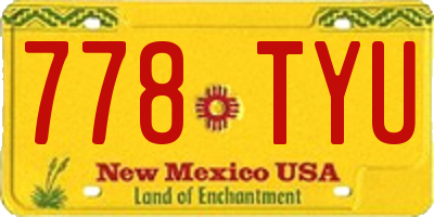 NM license plate 778TYU