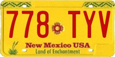 NM license plate 778TYV
