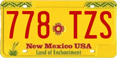 NM license plate 778TZS