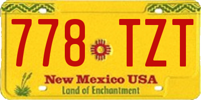 NM license plate 778TZT