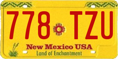 NM license plate 778TZU