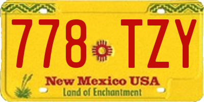 NM license plate 778TZY