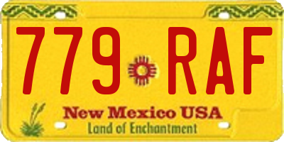 NM license plate 779RAF