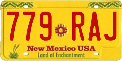 NM license plate 779RAJ