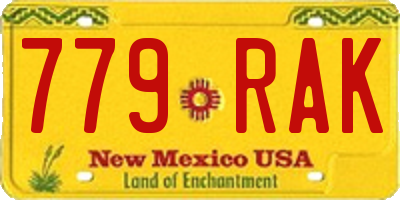 NM license plate 779RAK