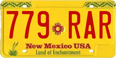NM license plate 779RAR